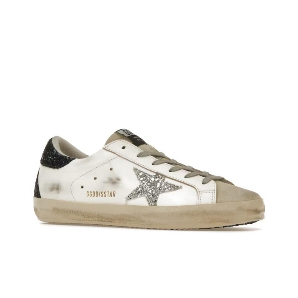 Golden Goose Super-Star White Blue Glitter